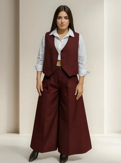 Traje Sastrero Chaleco Y Maxipalazzo Mujer Premium (628)