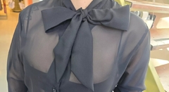 Camisa Manga Larga Tul Moño Mujer Elegante (587) - comprar online