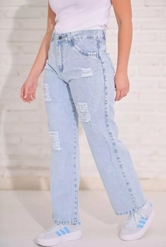 Pantalon Jean Recto Rigido Mujer 36 A 46 Tendencia (585)