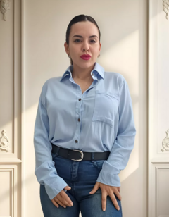 Camisa Lino Manga Larga Lisa Mujer Entallada Premium (470) - tienda online