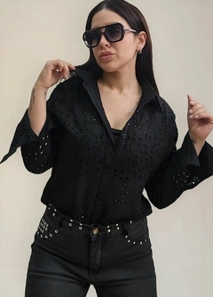 Camisa Broderie Importada Mujer Manga Larga Premium Calada (621)