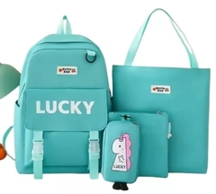 Mochila Escolar Importada Amplia Urbana Con Accesorios (366) - comprar online