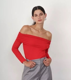 Remera Cuello Bote Hombros Descubiertos Modal Paisanita Dama (404) - BAKMOR