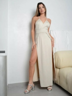 Vestido Largo Fiesta Elegante Doble Tajo Lycra Premium Mujer (490) - comprar online