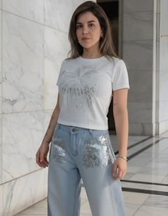 Remera Corta Basica Bordada Premium Importada Mujer (678) - BAKMOR