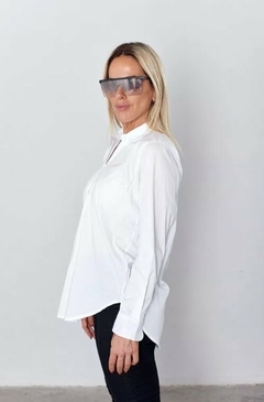 Camisa Basica Uniforme Manga Larga Lisa Mujer Entallada (12) - comprar online