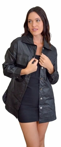 Campera Larga Chaqueta Engomada Mujer Exclusiva (522)