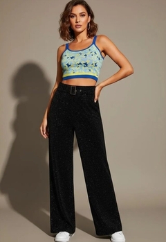 Pantalon Sastrero Strass Importado Con Cinto Mujer Premium (675) - BAKMOR