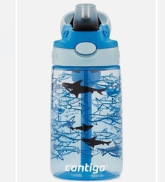 GARRAFA CONTIGO KIDS EASY-CLEAN 414 ML TUBARAO AZUL