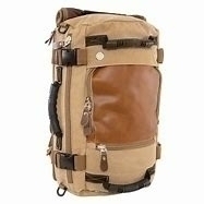 MOCHILA KAKA LONA E COURO
