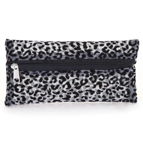 Estojo escolar em tela onça prateada - waleu