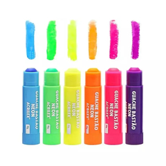 Guache bastão 06 cores neons - acrilex