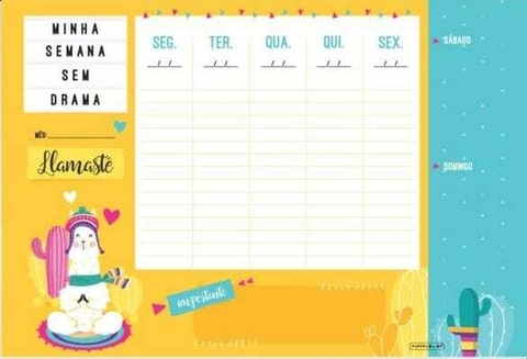 Bloco para planejamento semanal 30 Fls Lhamastê