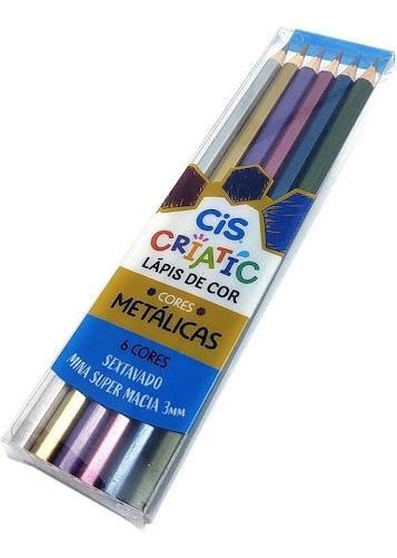 Lápis de Cor Criatic 06 Cores Metálicas – Cis