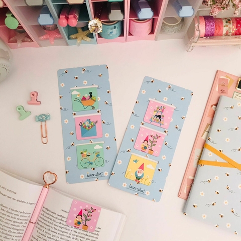 Kit 03 marcadores de página magnéticos - coleções buendia