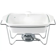 RECHAUD RETANGULAR 2,2L DE PORCELANA DYNASTY COM INOX