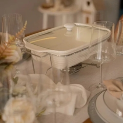 RECHAUD RETANGULAR 2,2L DE PORCELANA DYNASTY COM INOX - comprar online