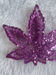 Folha P glitter rosa