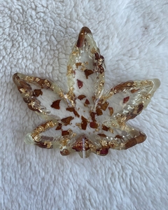 Cinzeiro Weed rose and gold