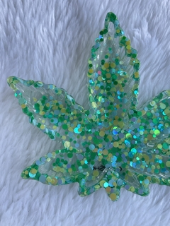Folha P glitter carnaval verde