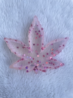 Folha p pó fada e glitter rosa