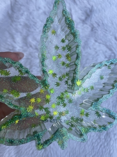 Folha p folinhas e glitter verde - comprar online