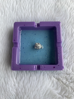 Cama do gatinho borda roxa - comprar online