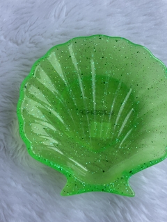 Concha verde neon com glitter - Zizi’shop