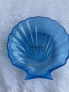 Concha azul neon com glitter - Zizi’shop