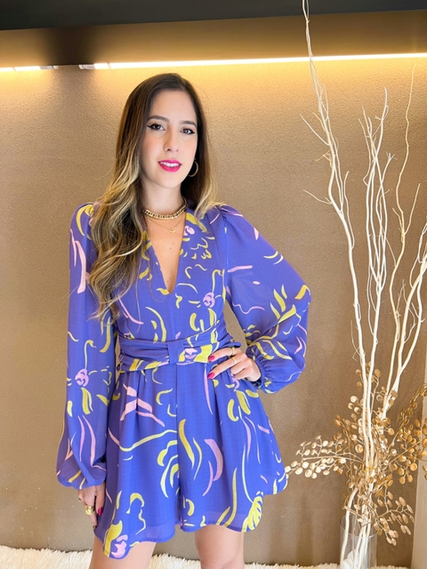 Macaquinho roxo em crepe - Carlota Costa