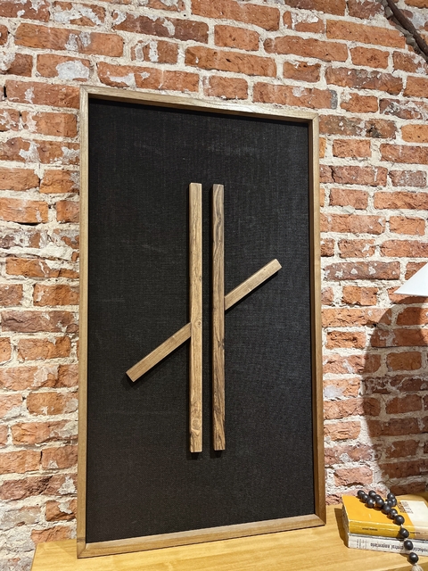 CUADRO ROBLE SIN VIDRIO ARPILLERA NEGRO 65X114 - comprar online