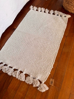 ALFOMBRA WHITE BORLAS 60X90 CM ALGODON en internet