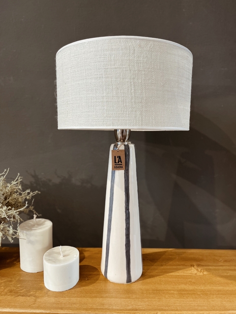 LAMPARA CONICA NATURAL CON GRIS - comprar online