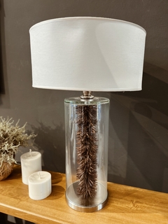 LAMPARA CONICA VIDRIO CON COCO en internet