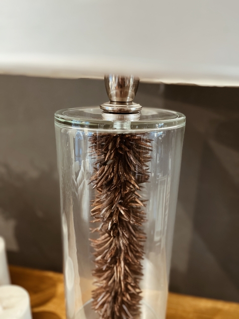 LAMPARA CONICA VIDRIO CON COCO - comprar online