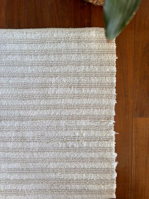 ALFOMBRA ZHARA WHITE 70X120 CM ALGODON - comprar online