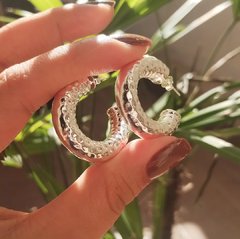 ARGOLA SELENA BANHADO A PRATA - comprar online