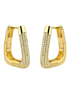 BRINCO ARGOLA CRAVEJADA BANHADA A OURO 18K