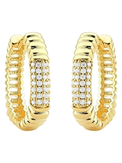 BRINCO ARGOLA CRAVEJADA BANHADA NO OURO 18K