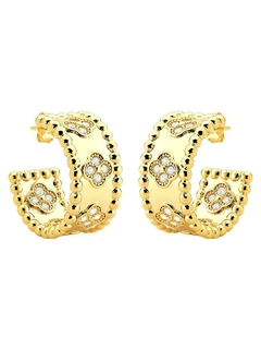 BRINCO ARGOLA TREVINHO BANHADA A OURO 18K