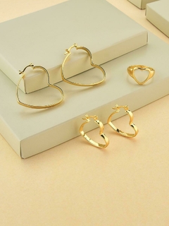 BRINCO ARGOLA CORAÇÃO BANHADA NO OURO 18k na internet