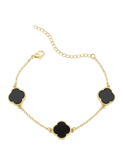 PULSEIRA TREVO PRETO BANHADA A OURO 18k