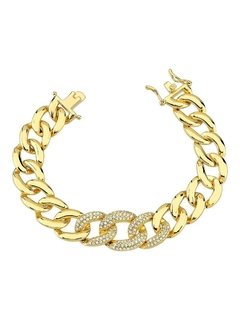 PULSEIRA ELOS GRUMET INCOLOR BANHADA A OURO 18K