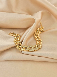 PULSEIRA ELOS GRUMET INCOLOR BANHADA A OURO 18K na internet