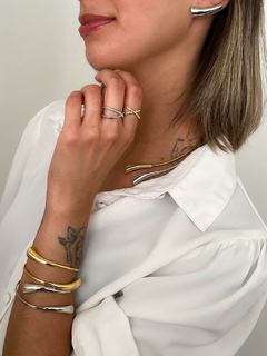 BRACELETE LISO BANHADO A RÓDIO BRANCO - comprar online