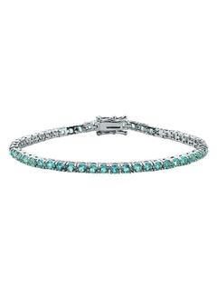 PULSEIRA riviera turmalina banhado a ródio branco