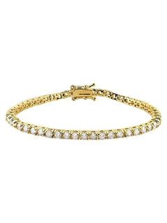 PULSEIRA RIVIERA INCOLOR BANHADO A OURO 18 k