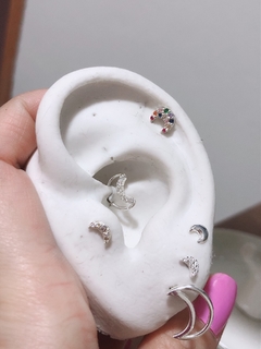 Piercing Lua Cravejada Daith Prata 925 na internet