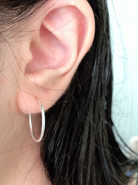 Brinco argola fio redondo 17mm Prata 925