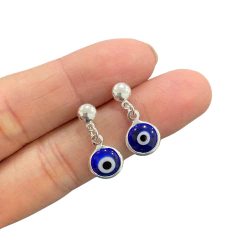 Brinco Pendente Olho Grego em Prata 925 na internet